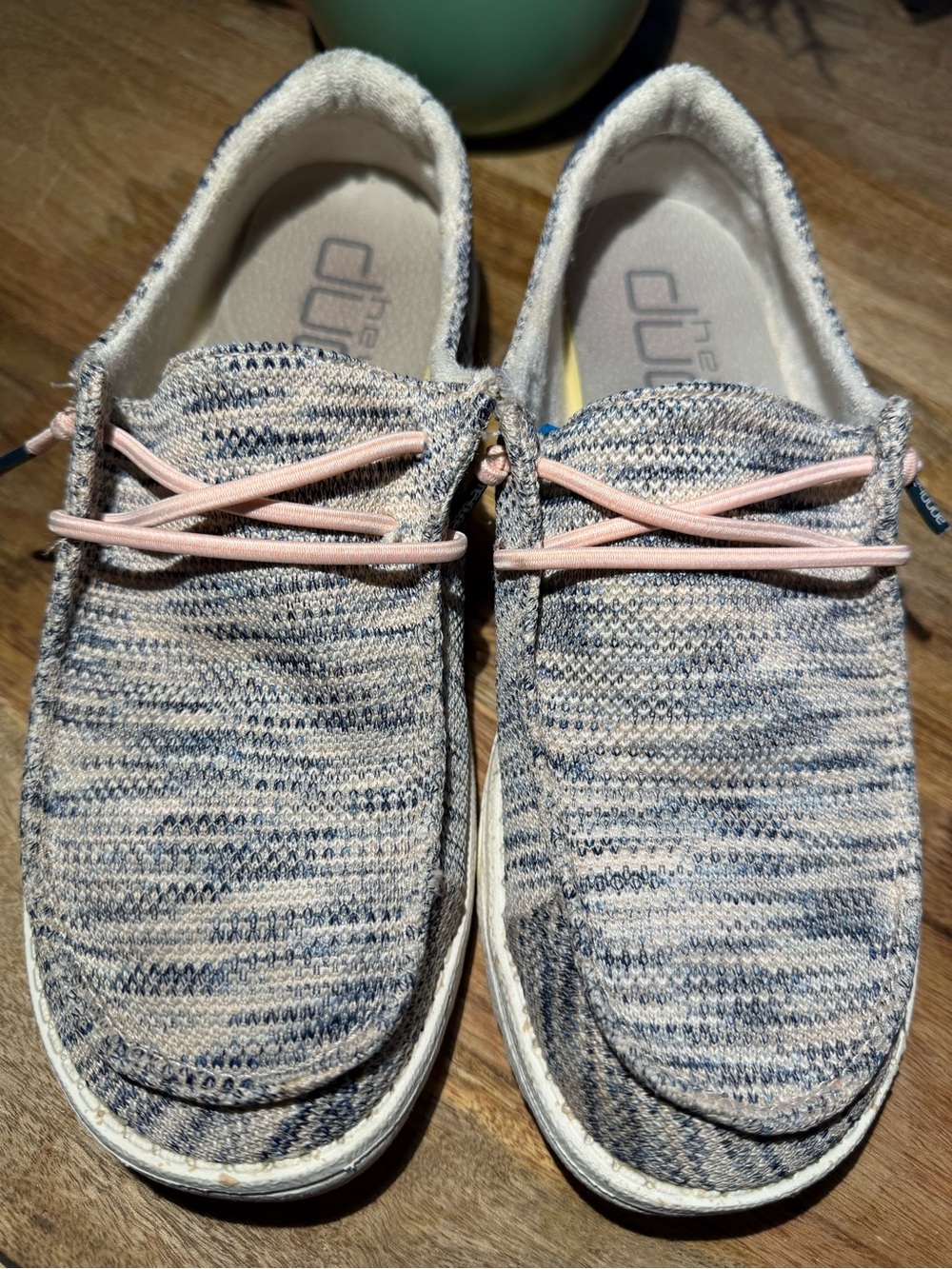 Hey Dude Wendy Women’s Slip-On Sneakers in Heathered Blue and Pink